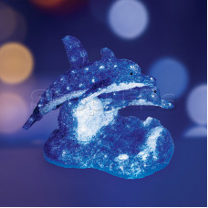 Акриловая светодиодная фигура "Синие дельфины" 65х48х48 см,136 светодиодов, IP44 понижающий трансформатор в комплекте, NEON-NIGHT, SL513-132